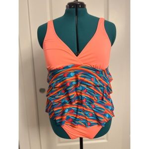 Bright Coral Tankini - worn once